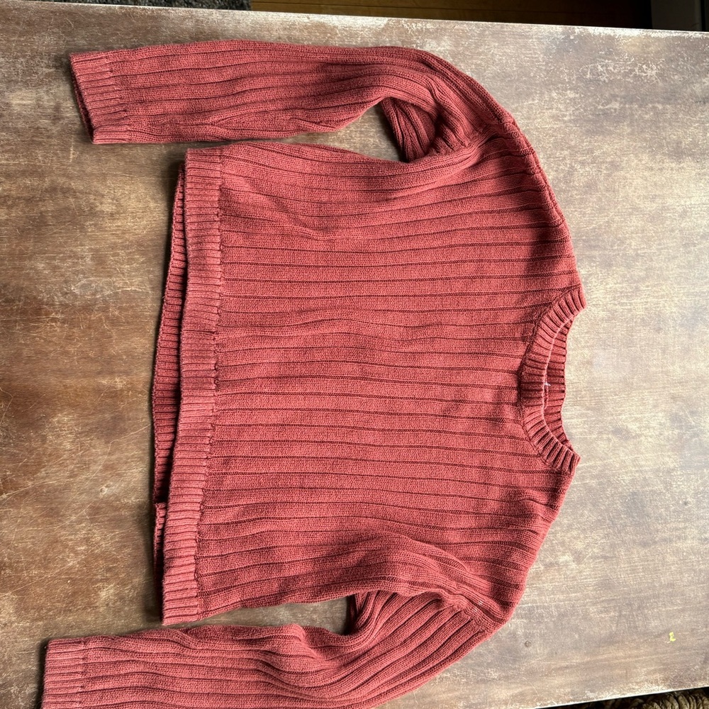 Women's Ribbed Sweater - Rust